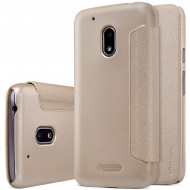 Кожаный чехол (книжка) Nillkin Sparkle Series для Motorola Moto G4 Play Золотой
