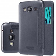 Кожаный чехол (книжка) Nillkin Sparkle Series для Samsung J320F Galaxy J3 (2016) Черный