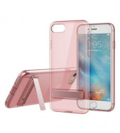 TPU чехол ROCK Slim Jacket с функцией подставки для Apple iPhone 7 (4.7") Розовый / Transparent pink