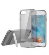 TPU чехол ROCK Slim Jacket с функцией подставки для Apple iPhone 7 (4.7") Черный / Transparent black