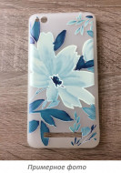 TPU чехол матовый soft touch color для Apple iPhone 7 (4.7") Голубой цветок