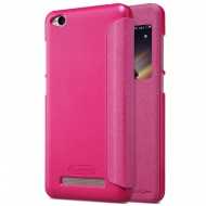 Кожаный чехол (книжка) Nillkin Sparkle Series для Xiaomi Redmi 4a Розовый