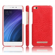 Кожаный чехол-накладка с имитацией кожи крокодила для Xiaomi Redmi 4a Красный