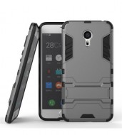 Ударопрочный чехол-подставка Transformer для Meizu MX6 с мощной защитой корпуса Металл / Gun Metal