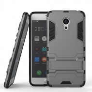 Ударопрочный чехол-подставка Transformer для Meizu Pro 6 с мощной защитой корпуса Металл / Gun Metal