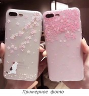 TPU чехол матовый soft touch для Samsung G930F Galaxy S7 Цветы Розовый