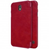 Кожаный чехол (книжка) Nillkin Qin Series для Samsung J730 Galaxy J7 (2017) Красный