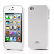 TPU чехол Mercury Jelly Color series для Apple iPhone 4/4S Белый