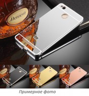 Металлический бампер с акриловой вставкой с зеркальным покрытием для Xiaomi Redmi 4X Золотой