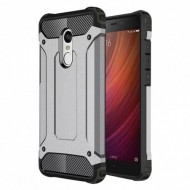 Бронированный противоударный TPU+PC чехол Immortal для Xiaomi Redmi Note 4X Серебряный